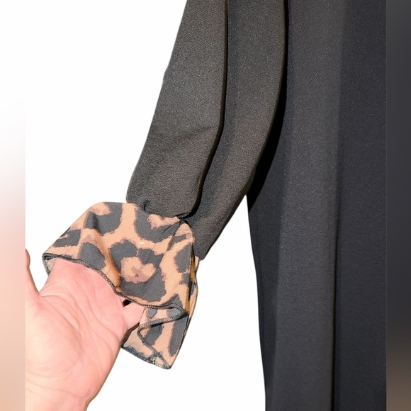 SHEIN Black Dress with Leopard Print Accents - Picture 3 of 10